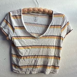 Multi-color striped crop top